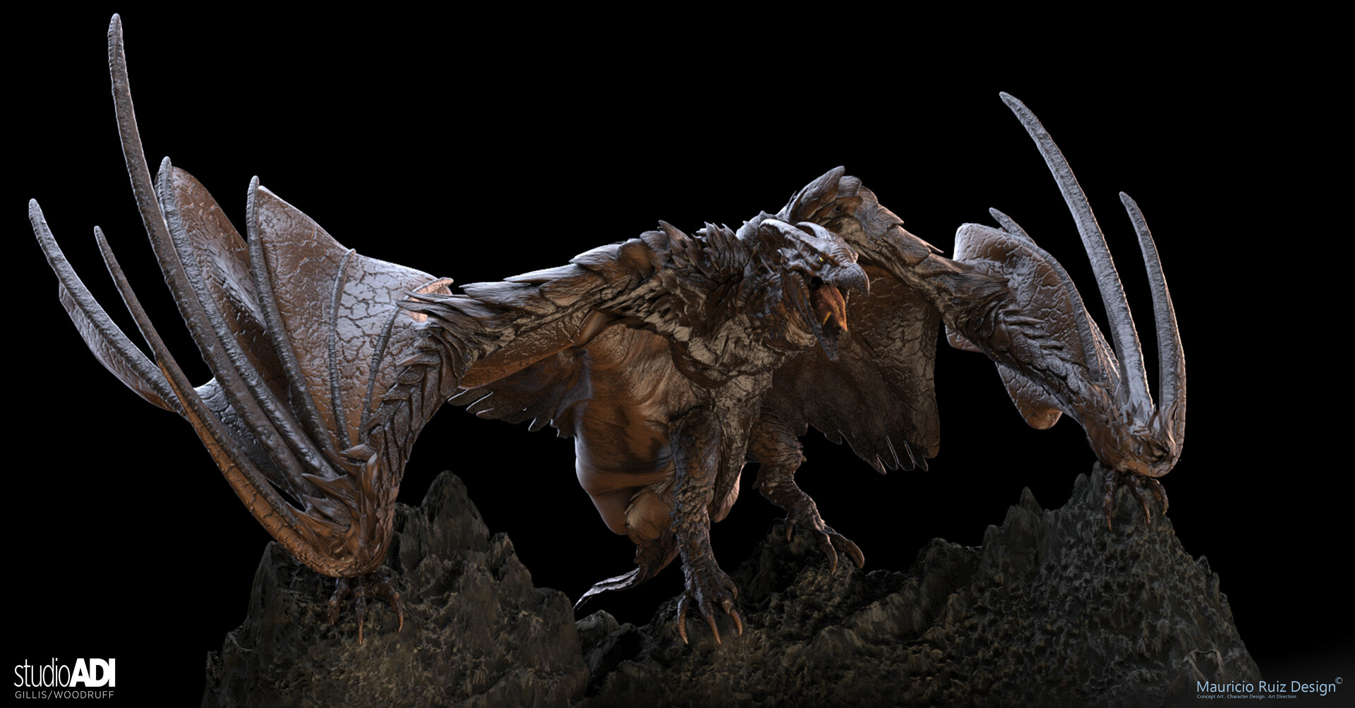 Artstation Godzilla King Of The Monsters Rodan Pose 02 Model Mauricio Ruiz Design