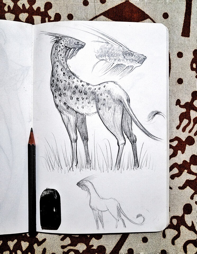 Initial pencil sketch