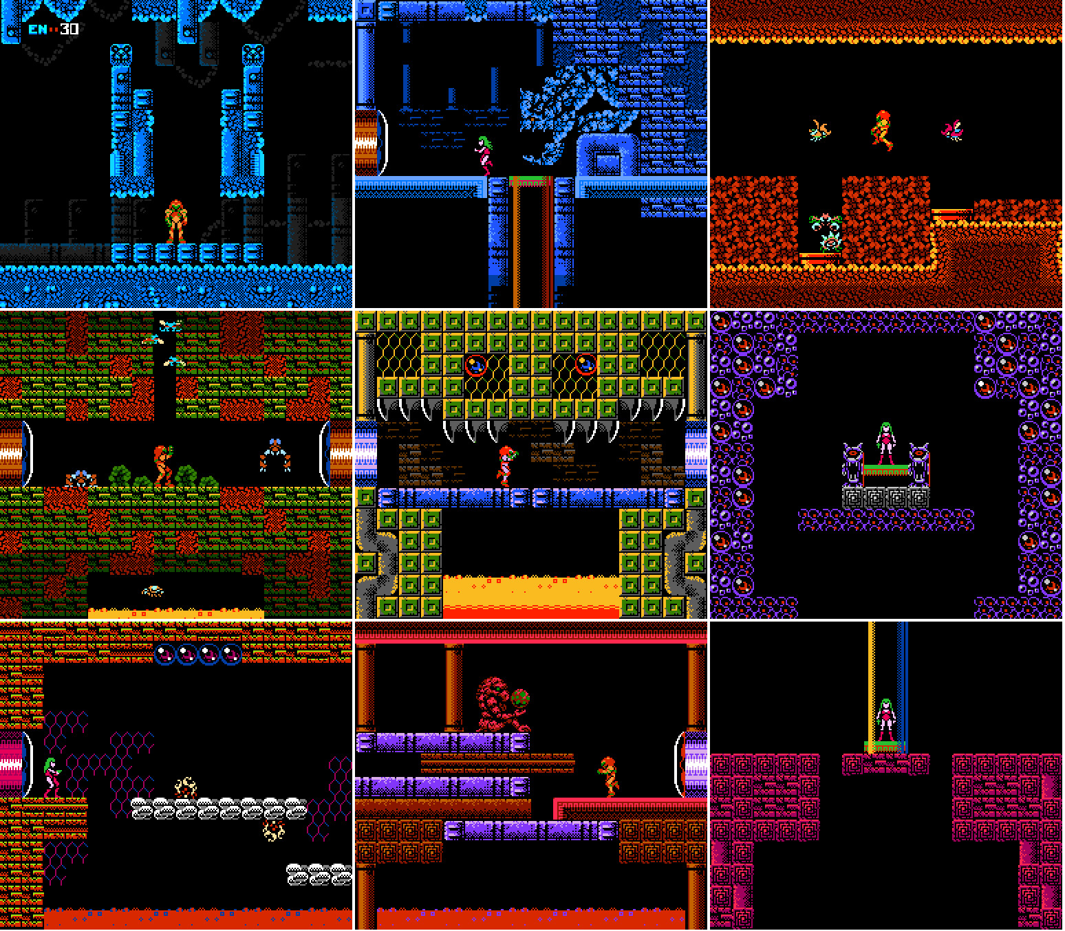 Mosaic of rooms made with my tiles and sprites for the project