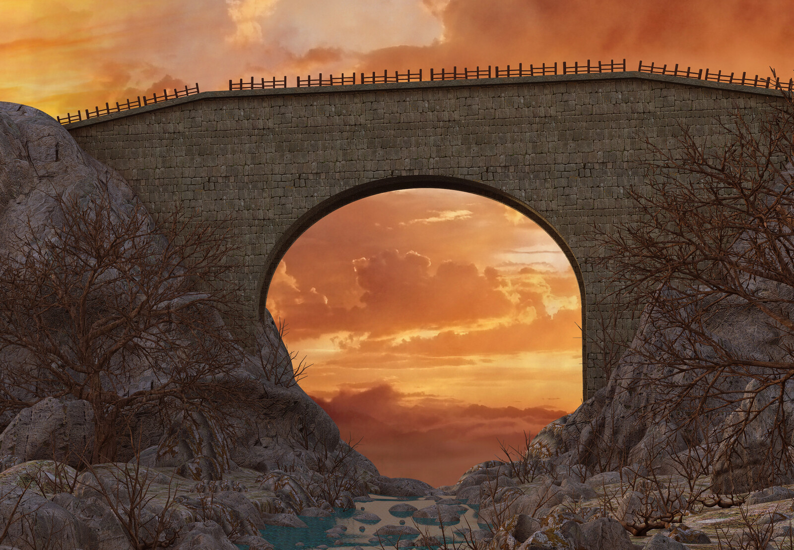 Италия каменный мост. Средневековый мост. Мост фэнтези. Каменный мост.