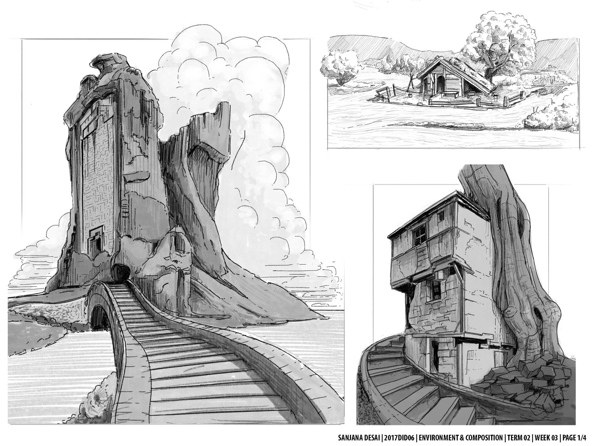 Do environment sketch for game location or other purpose by Indyslongroad |  Fiverr