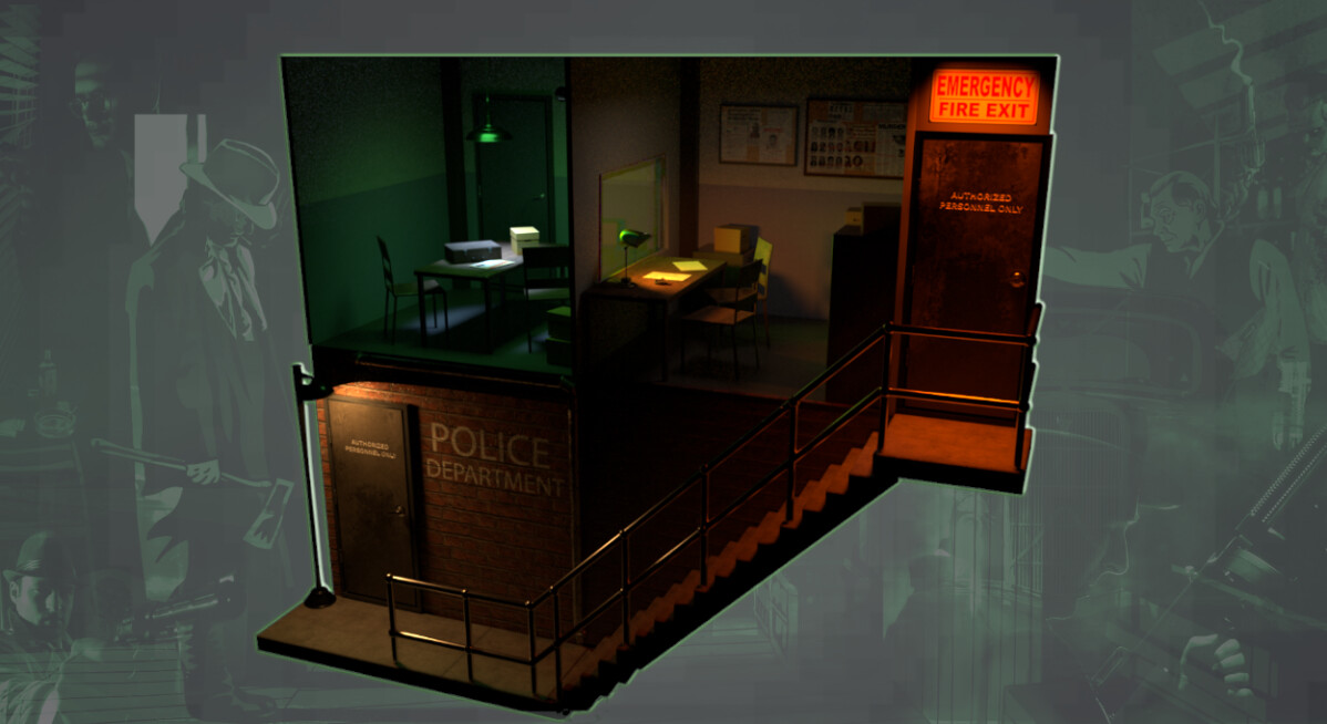 Artstation Interrogation Room Police Station 3d