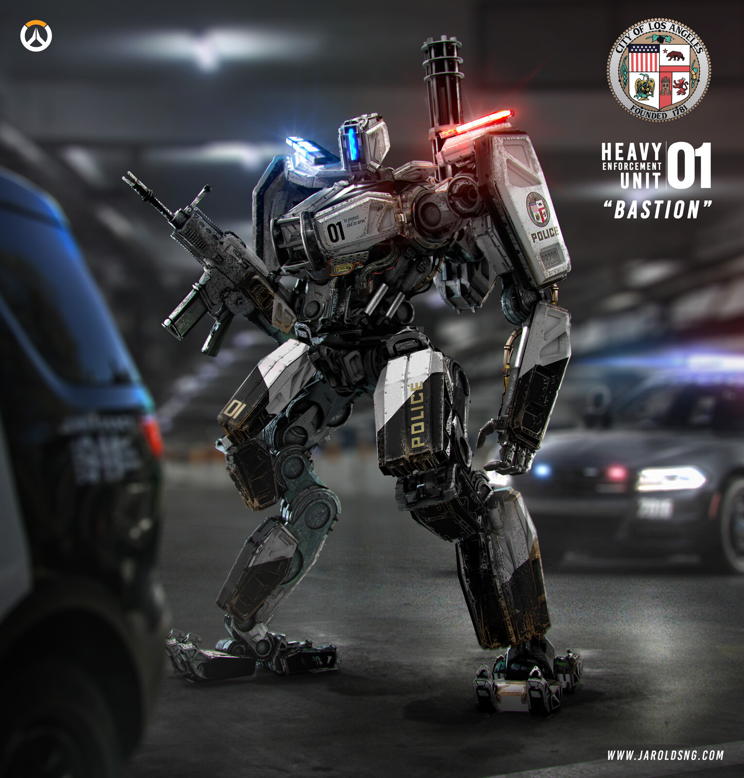 Overwatch : Bastion LAPD Fan Art