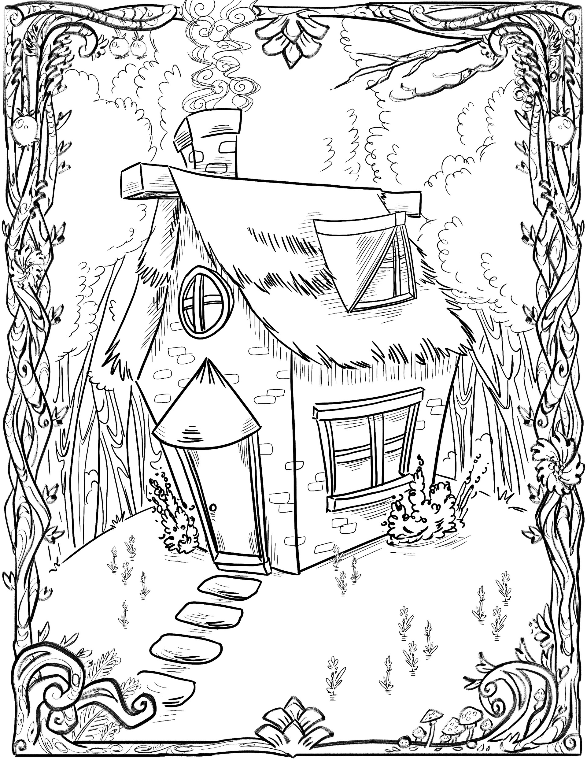 Artstation Wedding Coloring Pages Forest Cottage Sydney