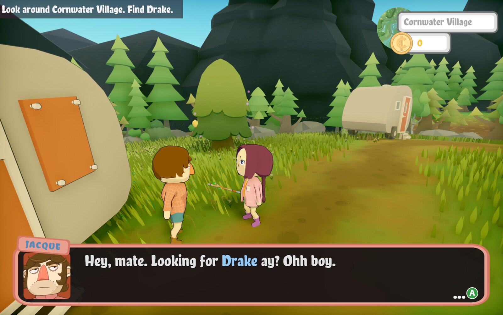 Dialogue screen in game