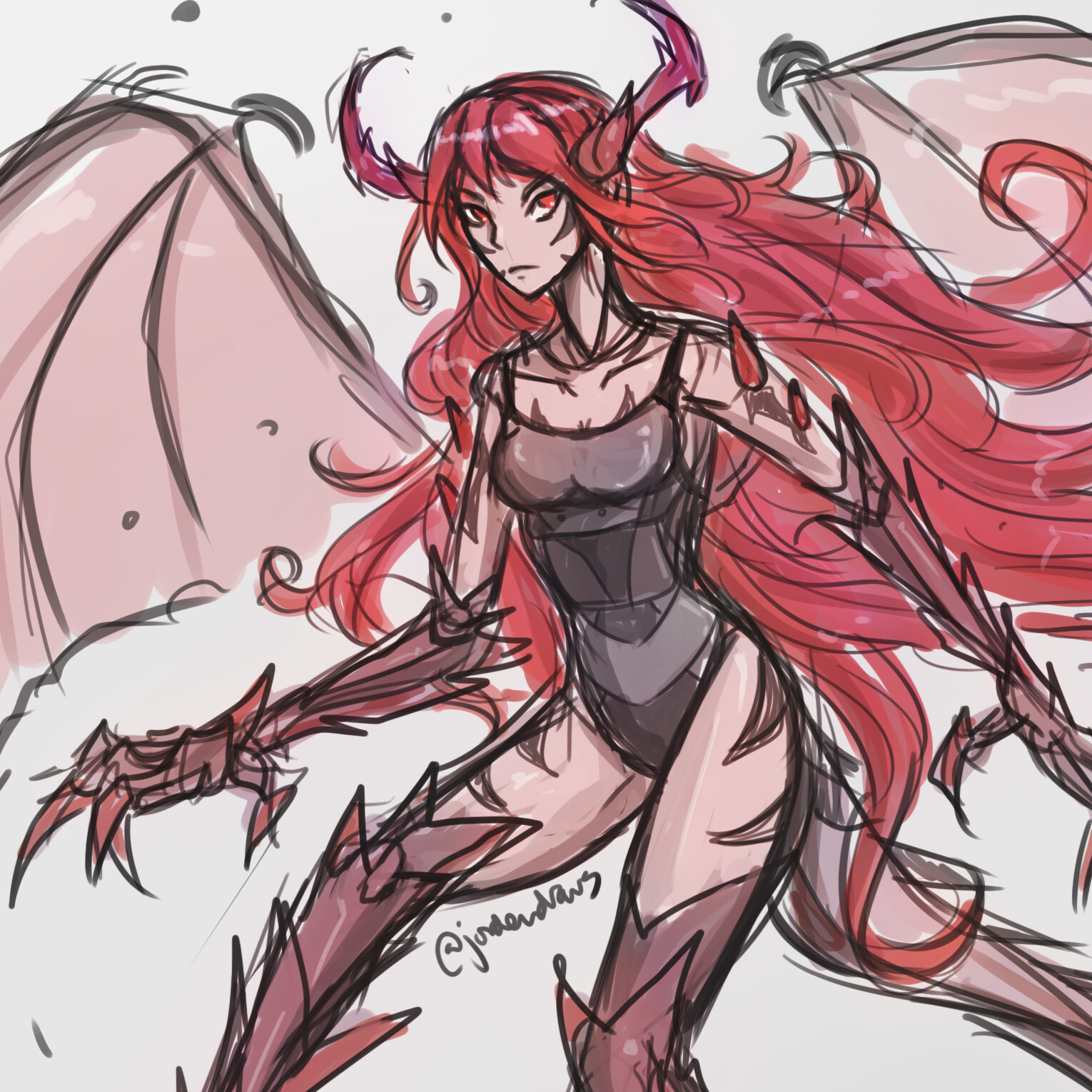 Artstation The Red Dragon Girl Jorden Prussing