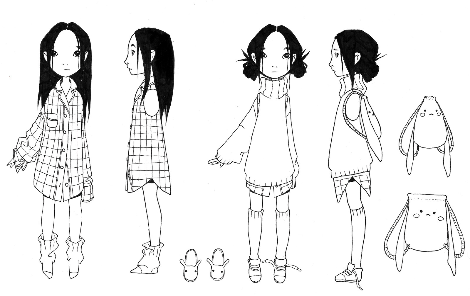 Character design for Mai, the main character of the book.