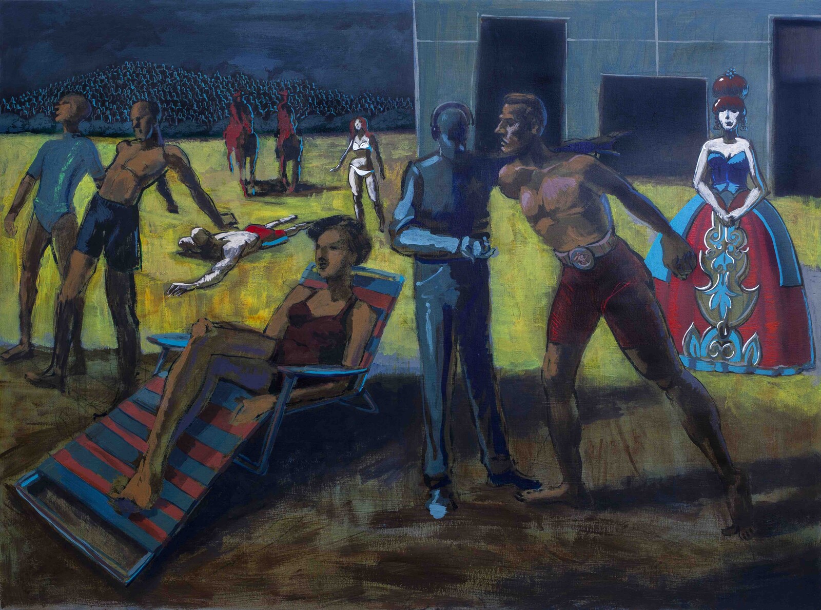 CORPORATE PLAYGROUND  30 x 40 inches acrylic on wood panel. Created 2019