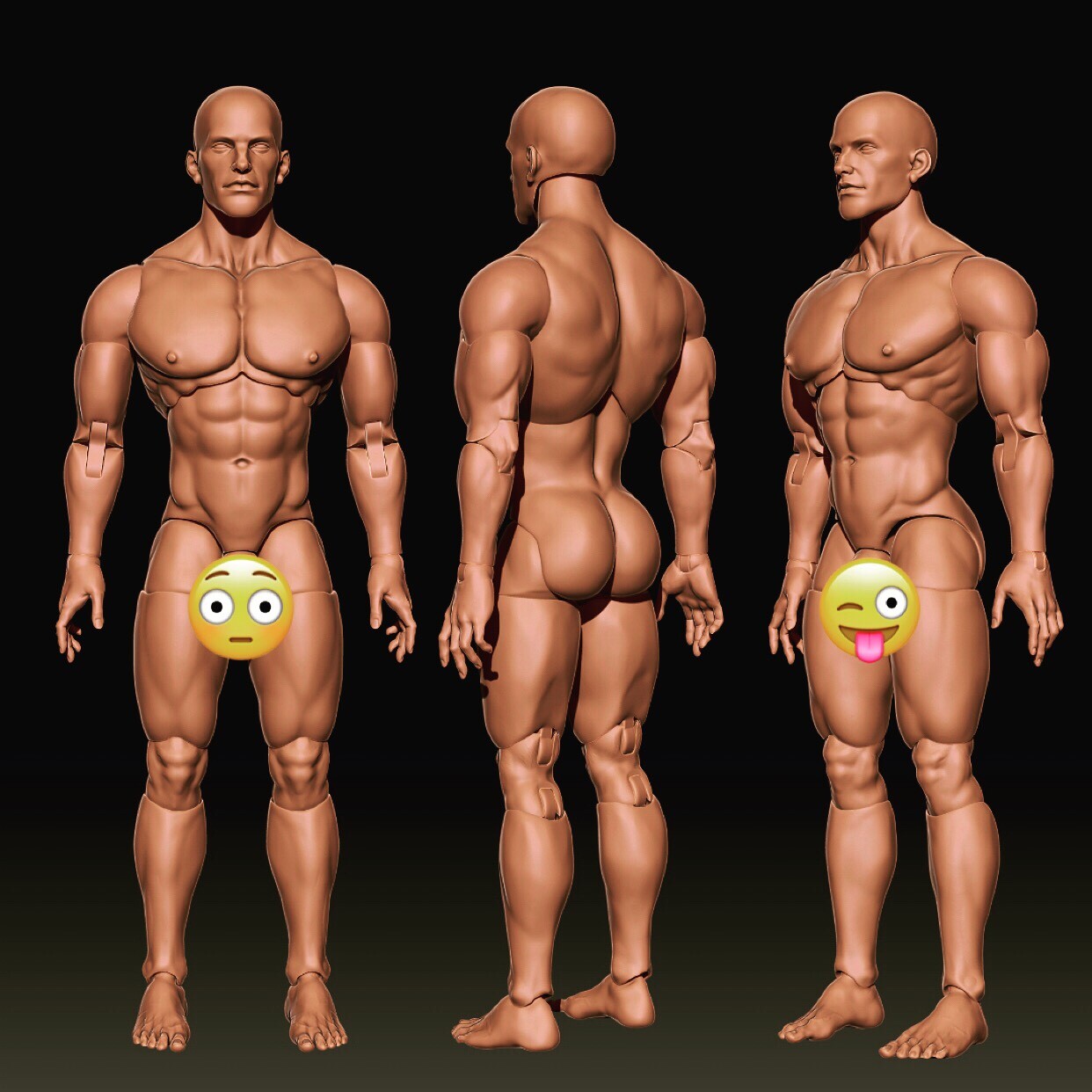 Thomas Pease - Nude male action figure.