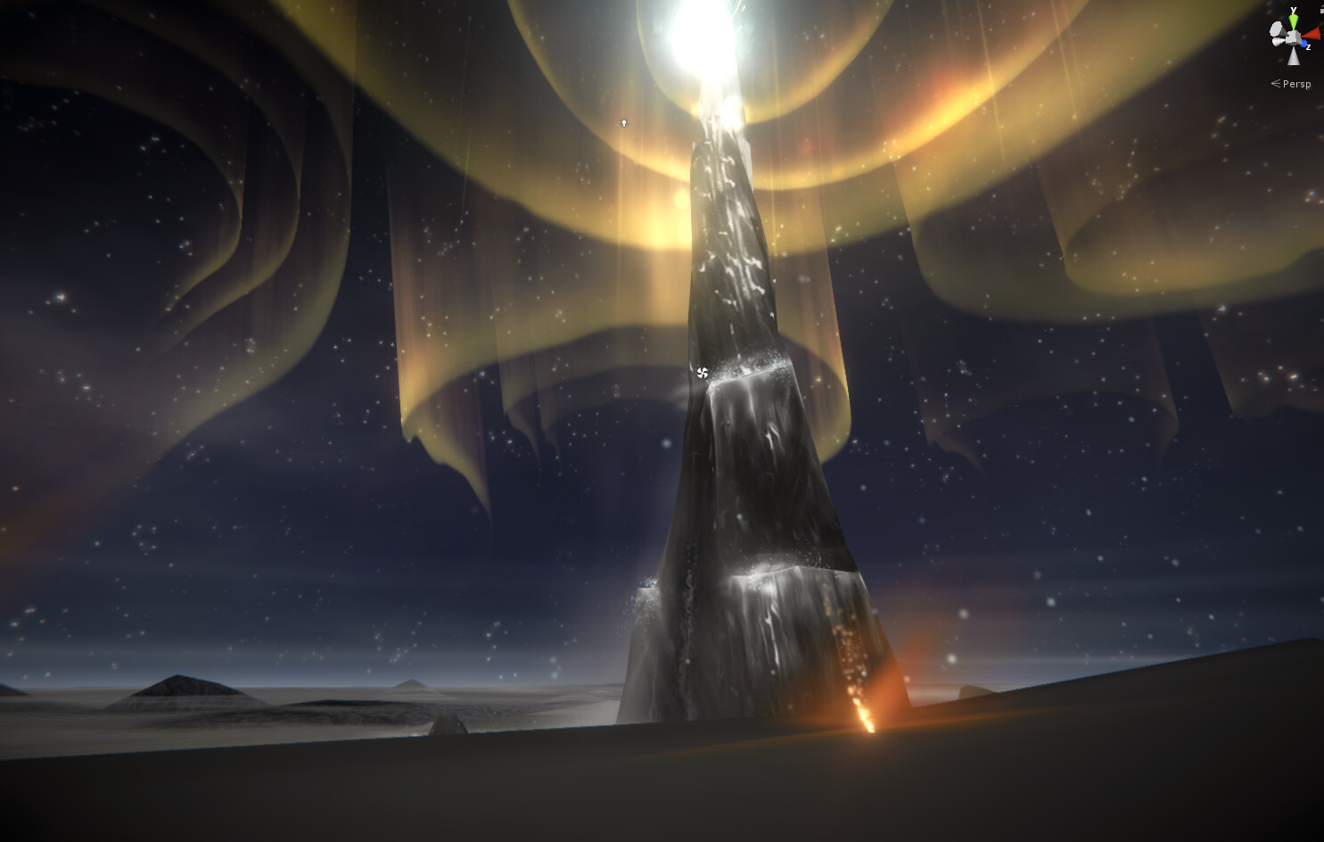 Adding in some fires to try and get a sense of depth and distance.