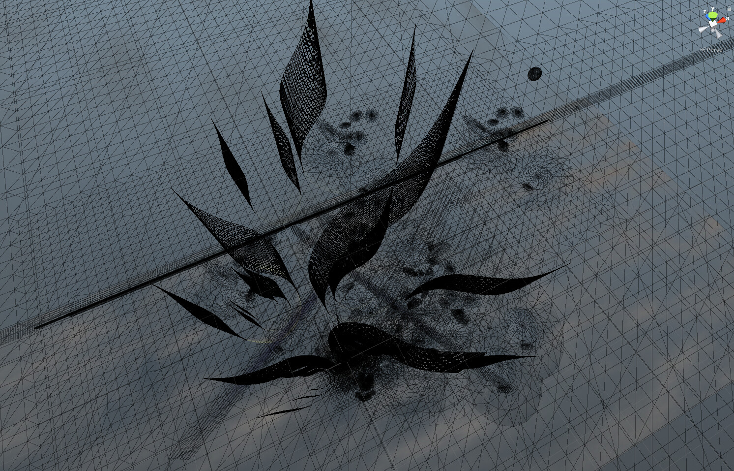 (Horrid) wireframe view. You don't wanna see the overdraw. :^)