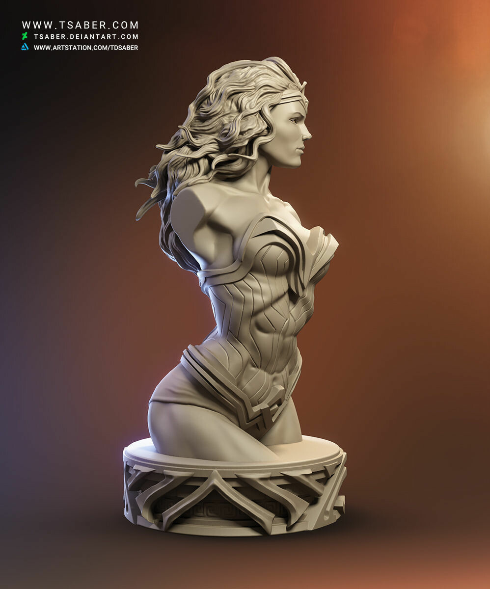 Artstation Wonder Woman Bust Taregh Saber