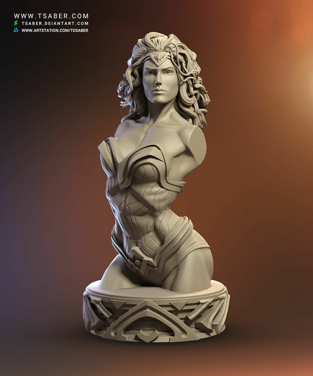 Artstation Wonder Woman Bust Taregh Saber