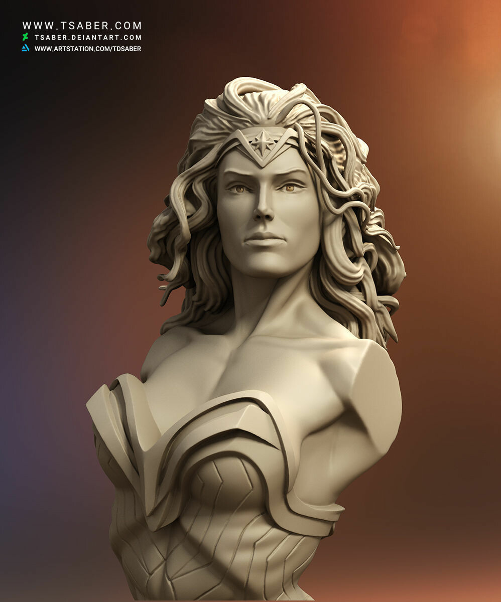 Artstation Wonder Woman Bust Taregh Saber