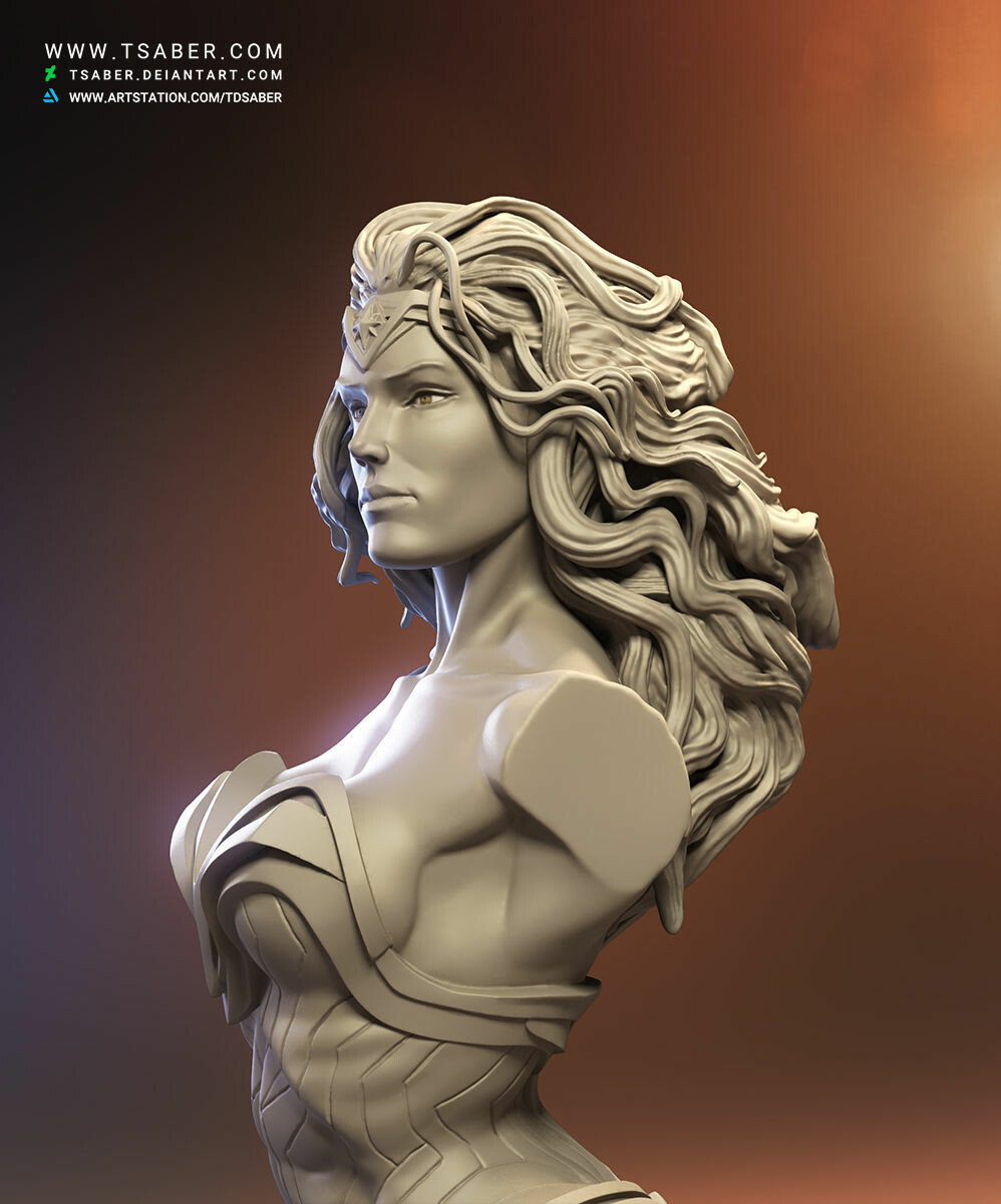 Artstation Wonder Woman Bust Taregh Saber