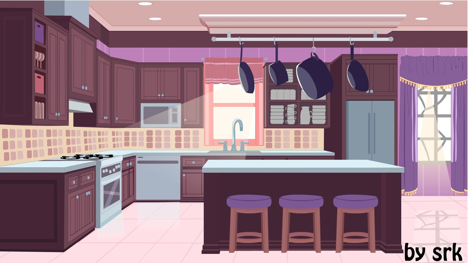 Кухня 3d иллюстрация