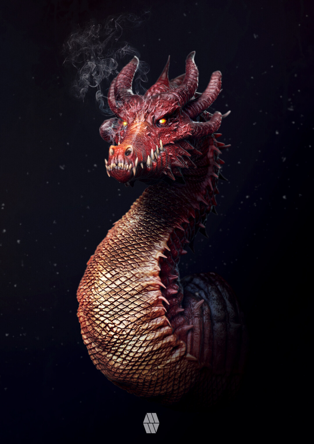 Fire Drake Dragon Bust Concept