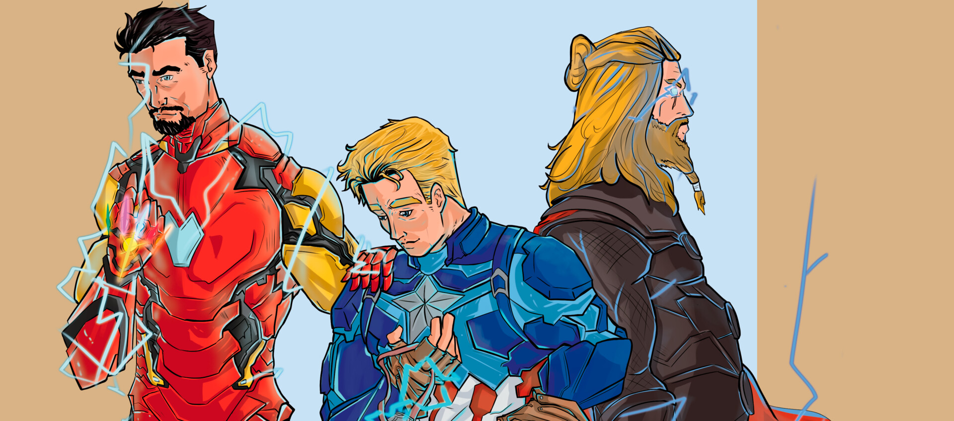 Artstation Vingadores Ultimato Homem De Ferro Capitao America E Thor Rodrigo Pereira