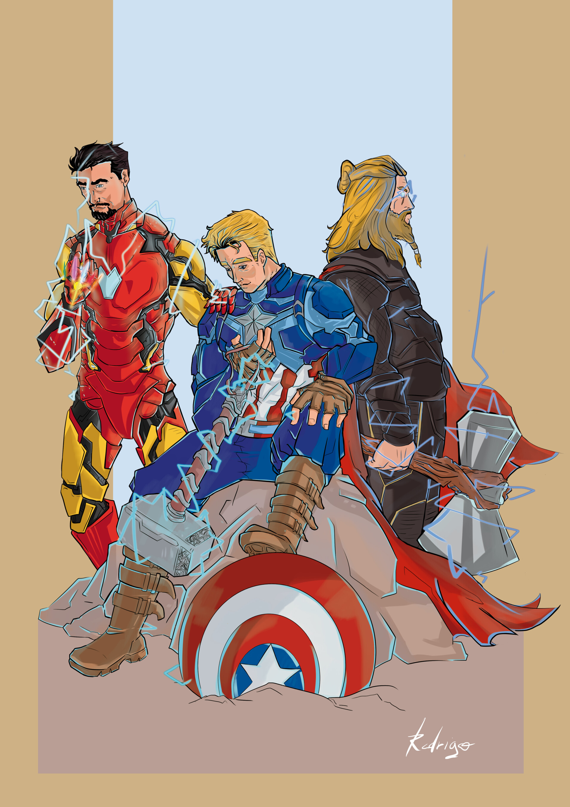 Rodrigo Pereira Vingadores Ultimato Homem De Ferro Capitao America E Thor