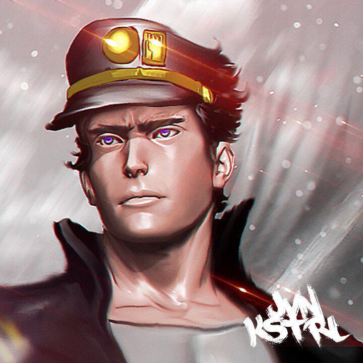 Realistic illustration of jotaro kujo