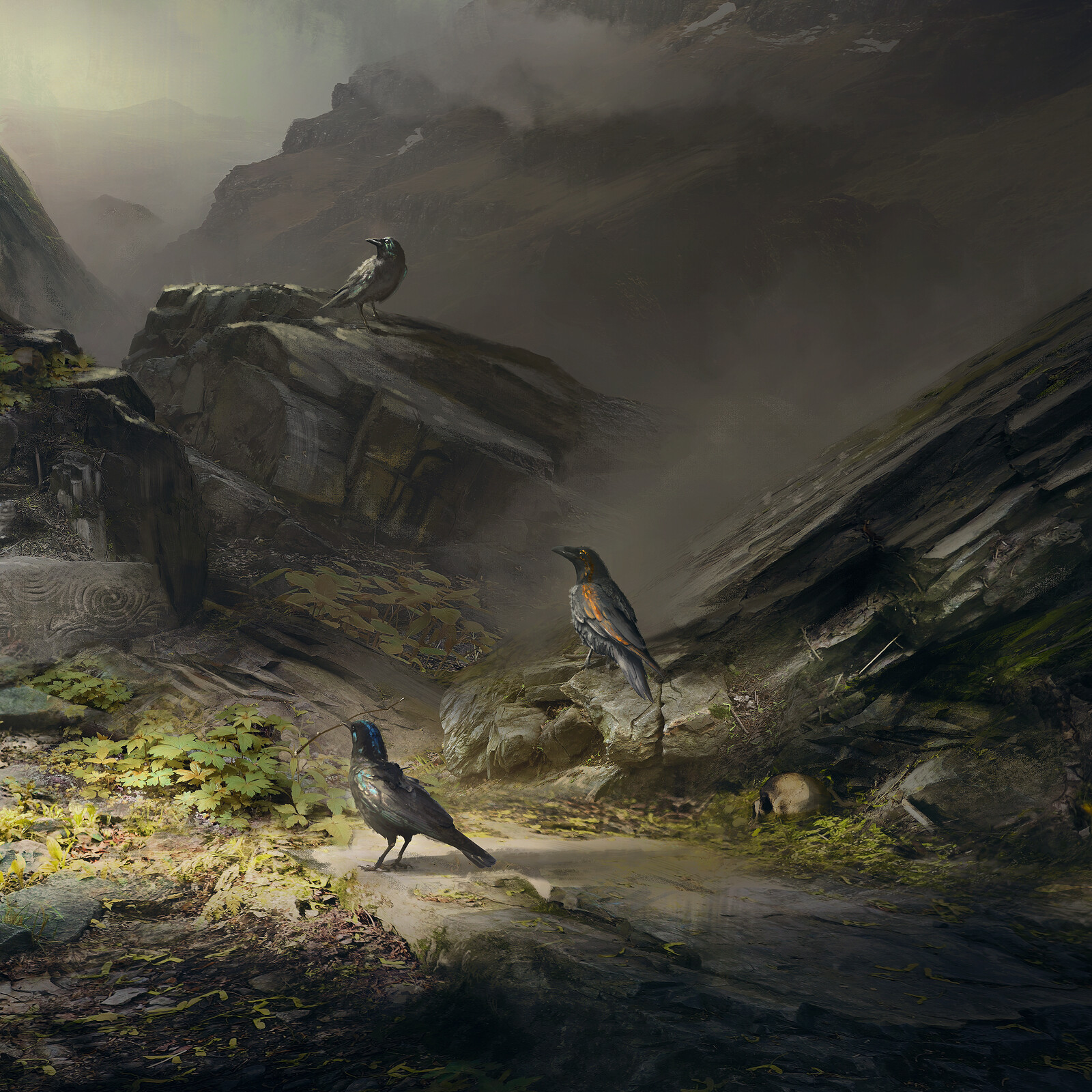 Details 1 - The Morrígna sisters (crows)