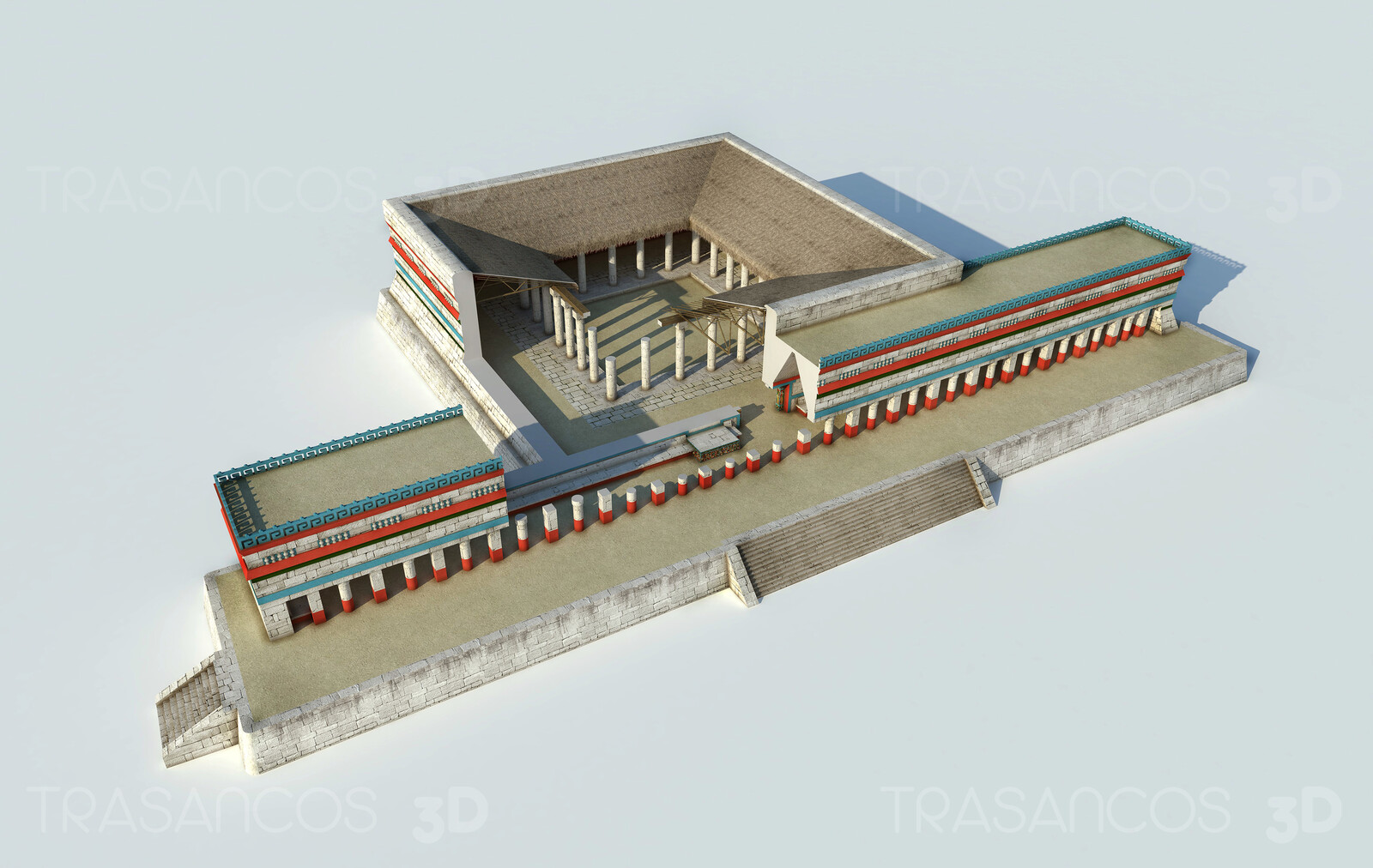 Cut away of the reconstructed mayan market of Chichen Itza.
Modeled in collaboration with:
- Carlos Paz