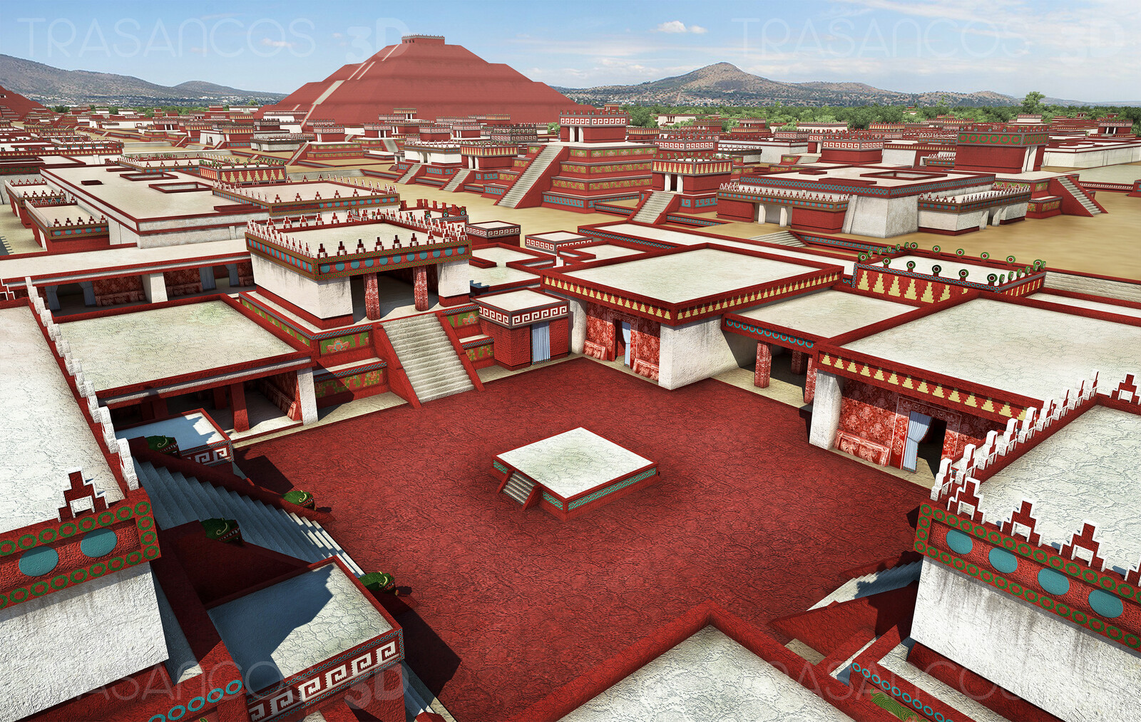 View oh Tehotihuacan over the  West Square.
Modeled in collaboration with:
- Andrés Armesto
- Carlos Paz