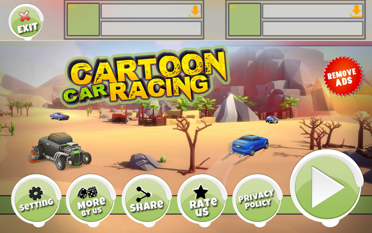 ArtStation - Cartoon Car Racing Game GUI UI NEW 2019