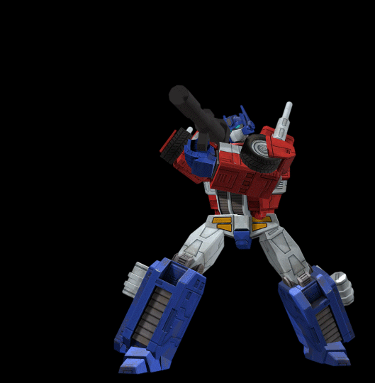Optimus Prime firing weapon