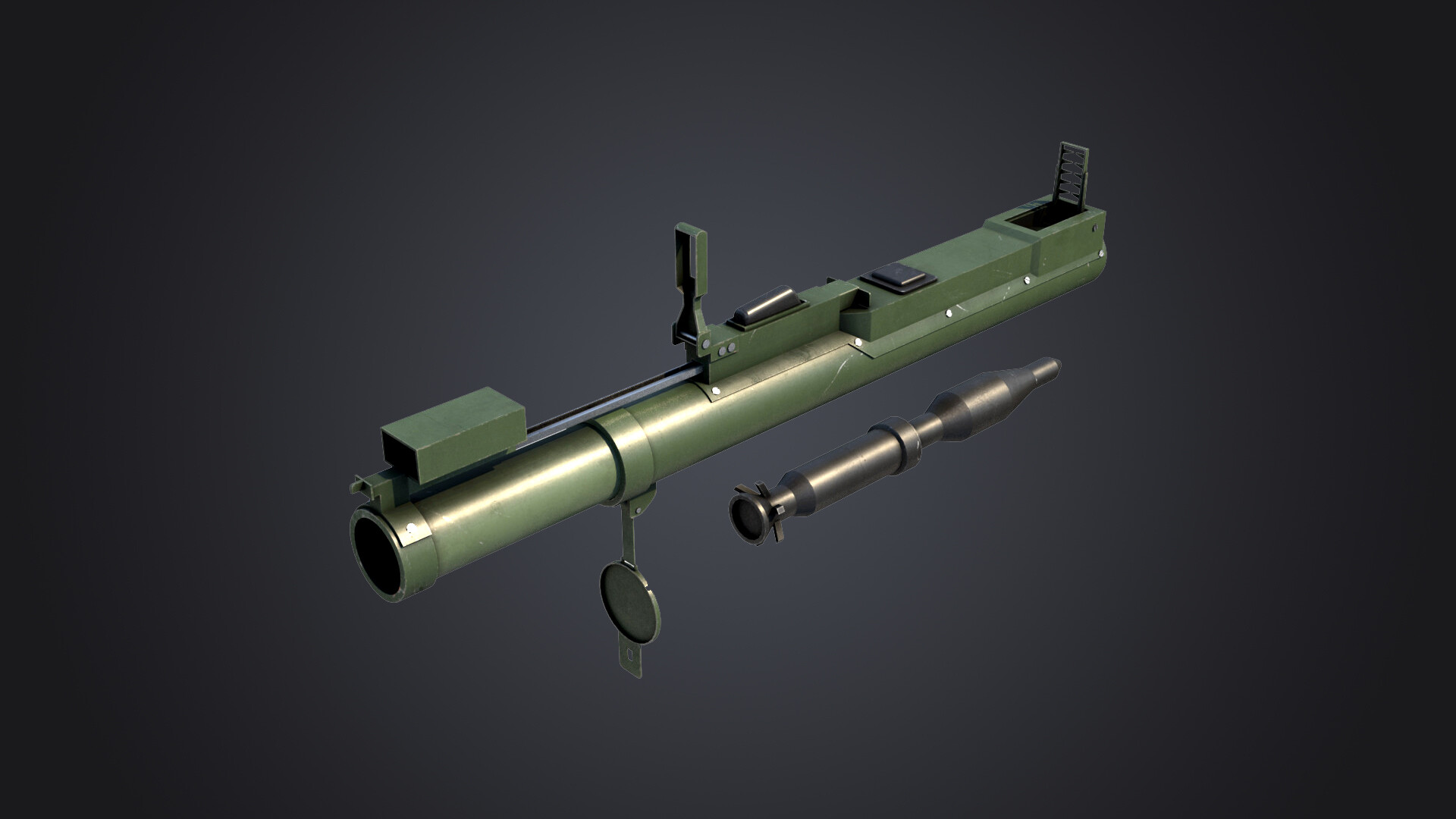 Erkut Tatlici M72 LAW Rocket Launcher Low Poly