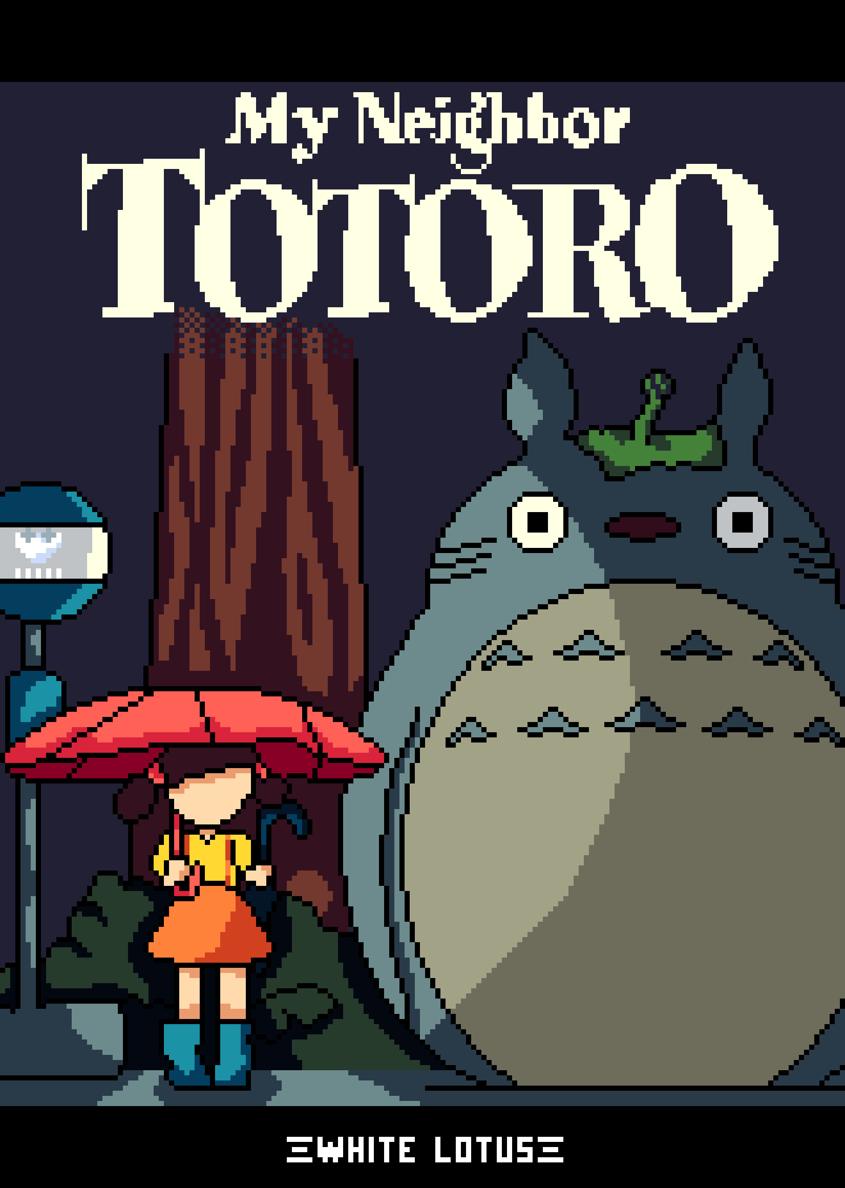 White Lotus My Neighbor Totoro Poster