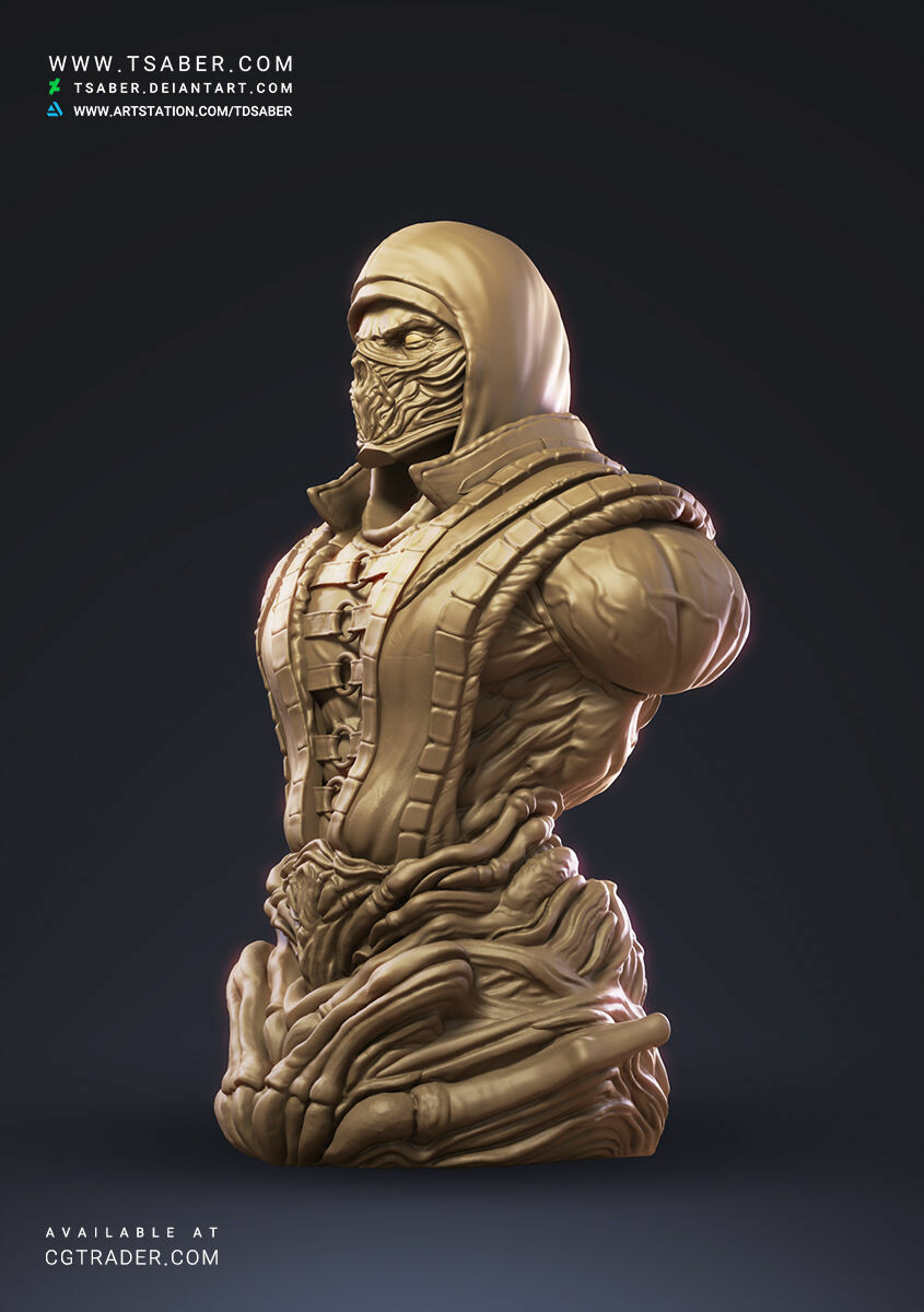 Taregh Saber Mortal Kombat Scorpion Bust