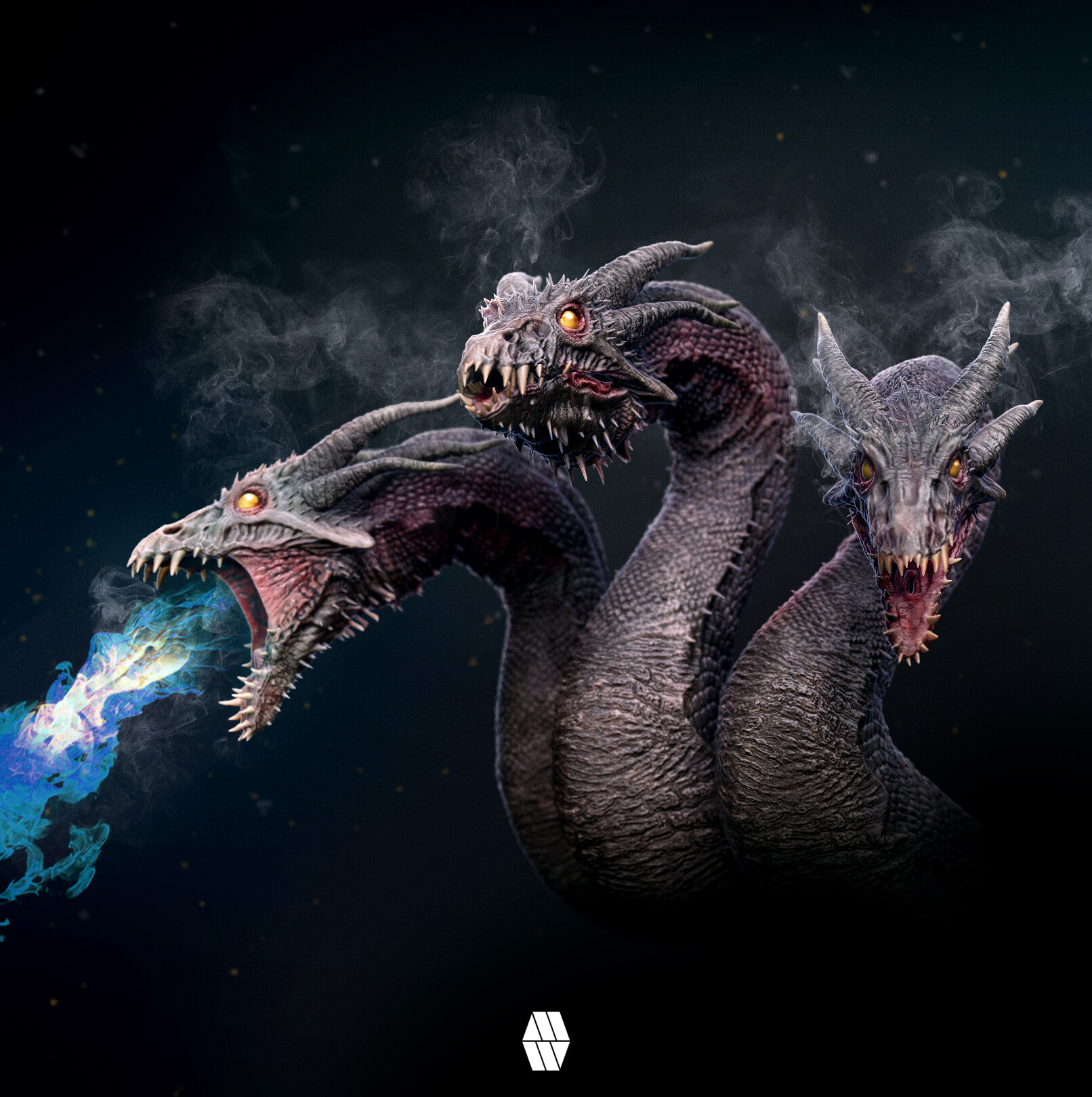Artstation Hydra Dragon Concept Bust Marcus Whinney