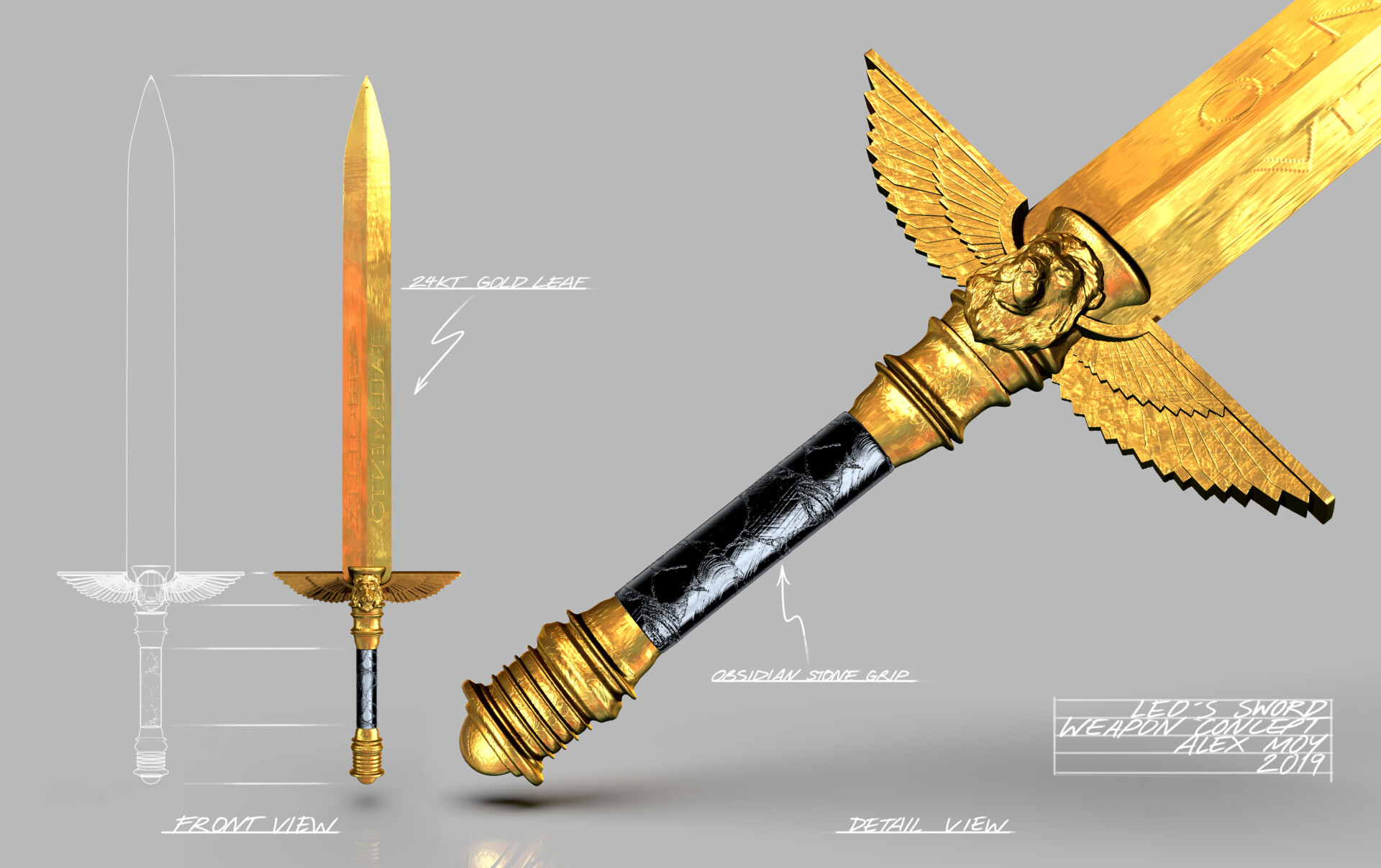 Artstation Golden Sword Concept Alex Moy