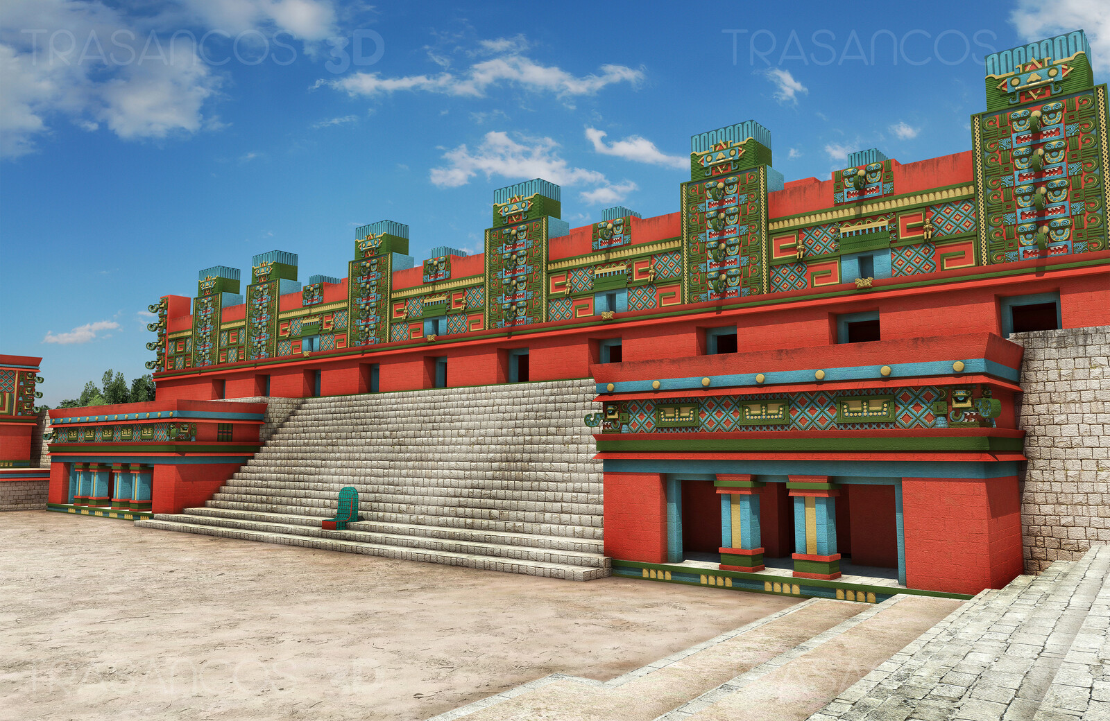 Reconstruction of the Nunnery Quadrangle in Uxmal.
Modeled in collaboration with:
- Diego Blanco
