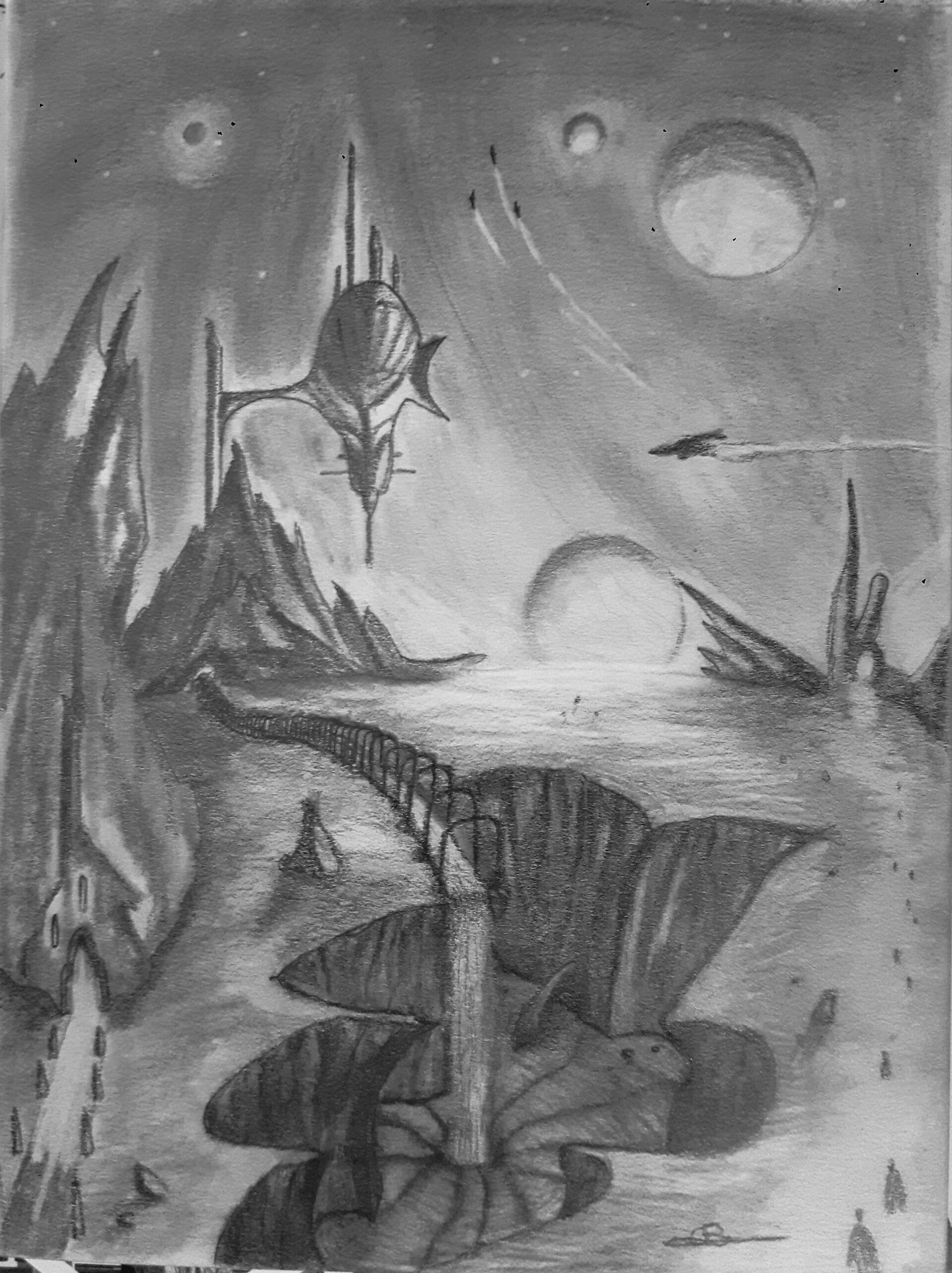 Artstation Alien Landscape Cyril Bologna