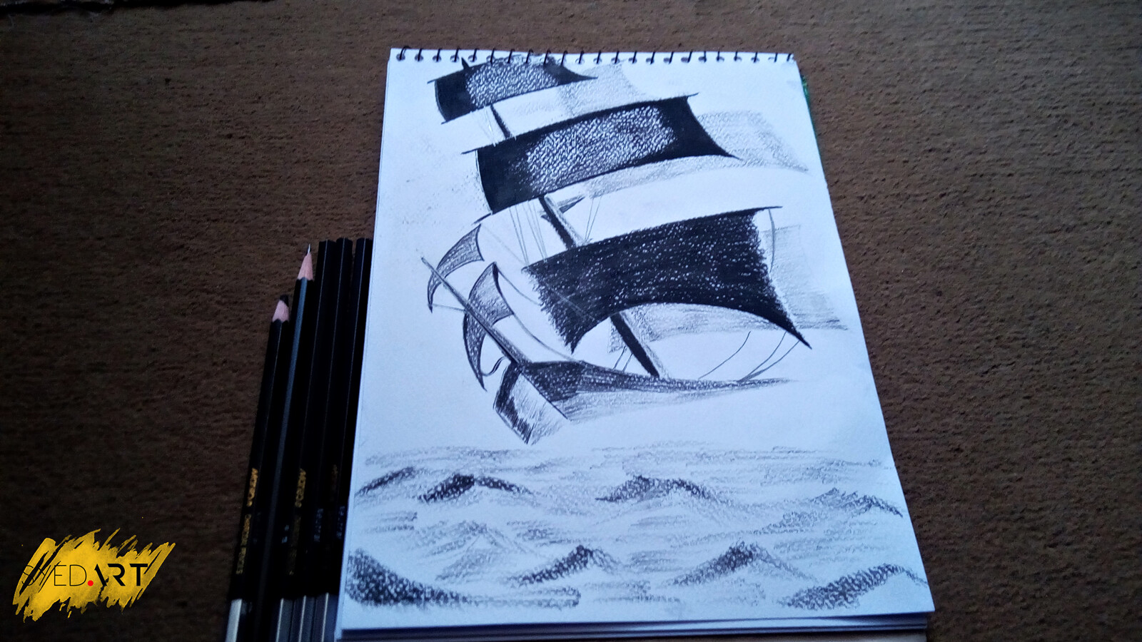 Artstation Classic Ship Charcoal Pencil Sketch Syedart Syed