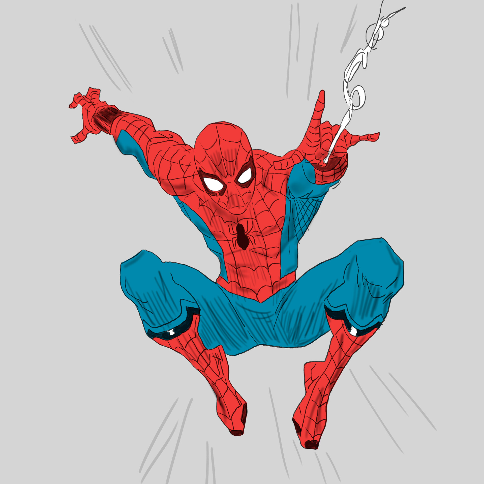 spiderman drawing full body