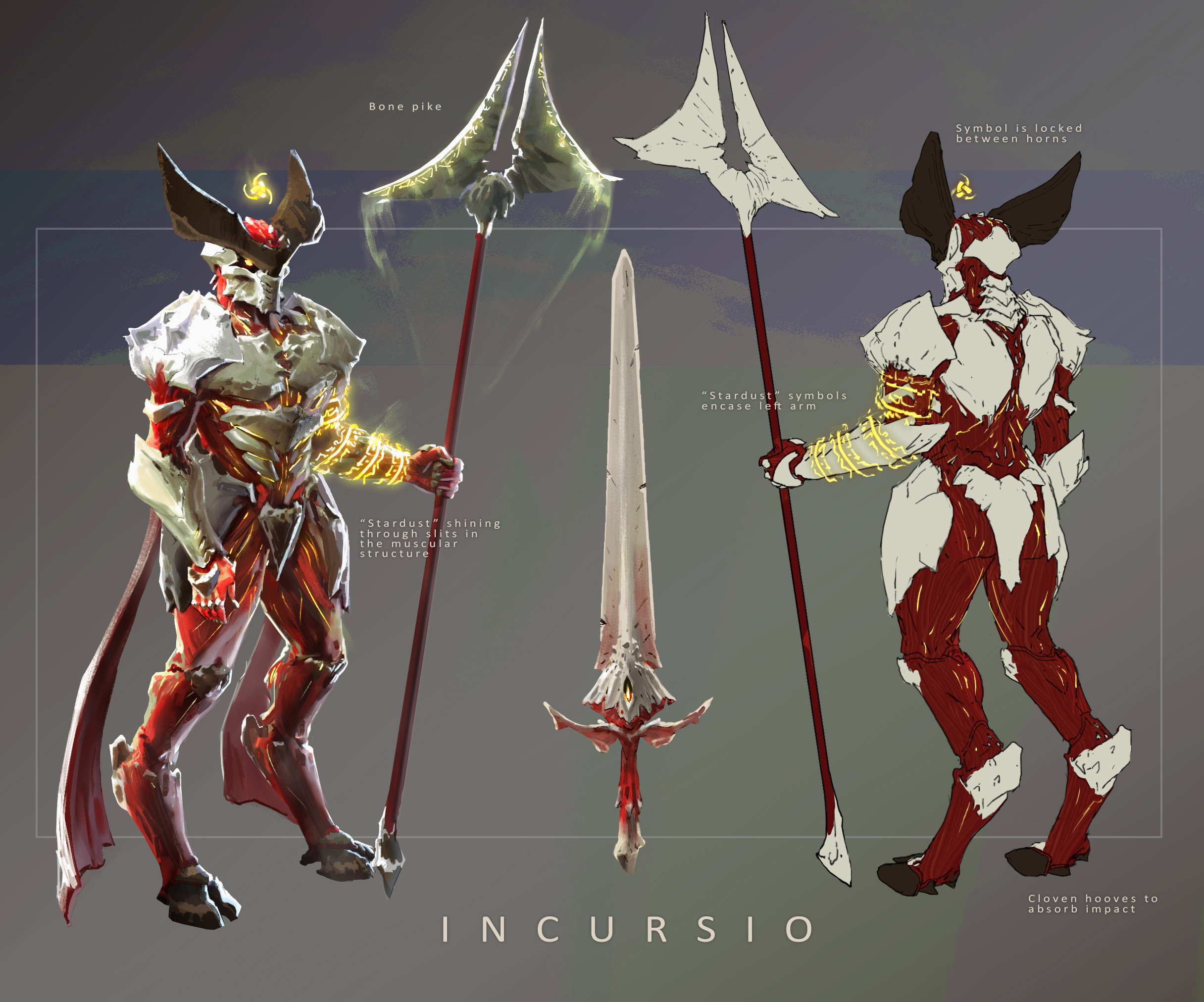 Front, back, and weapon design
