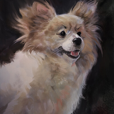 Lonnie harrison puppy painting 10x15