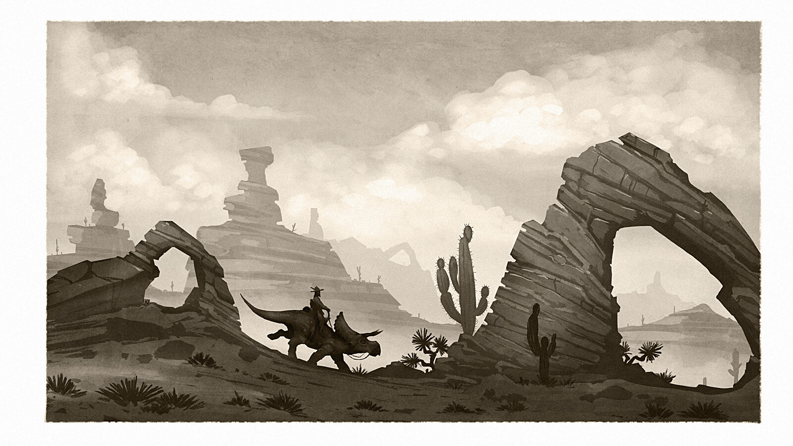 Artstation Dinos Of Wild West Environment Paintings Shaun Keenan