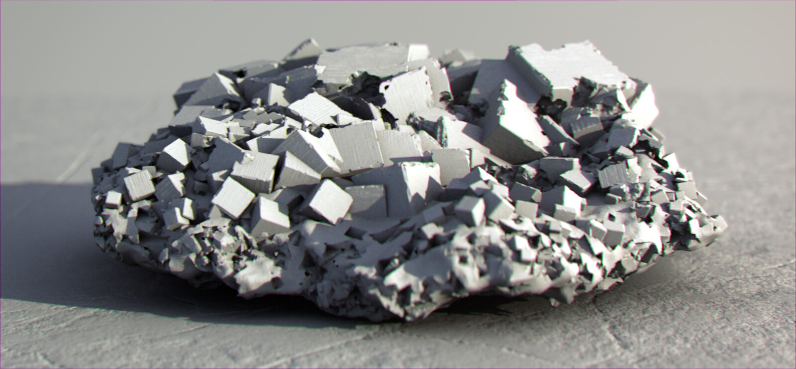 Final mineral model with base rock.