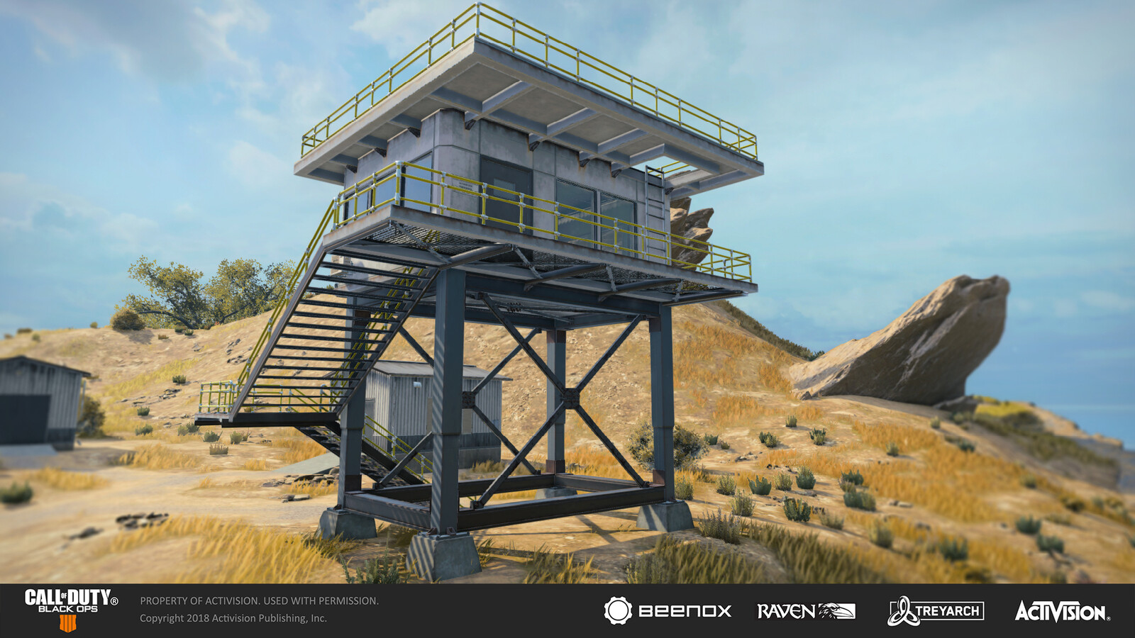 Responsible for Guard Tower in-editor world geo, texture application and blending using pre-existing materials, and set dress using pre-existing models while following provided art direction, reference, and concept art