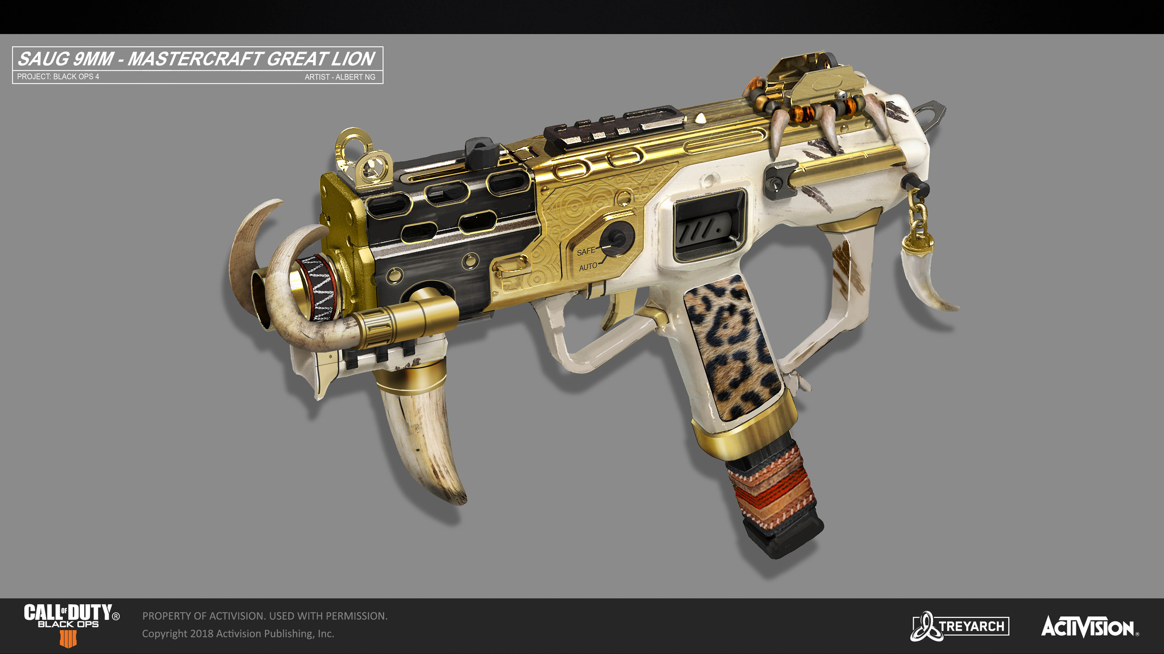 Call of Duty - Black Ops 4 - SAUG 9MM Mastercraft - Great Lion Concept

Concept Art - Albert Ng &amp; Eliott Lilly Art LLC