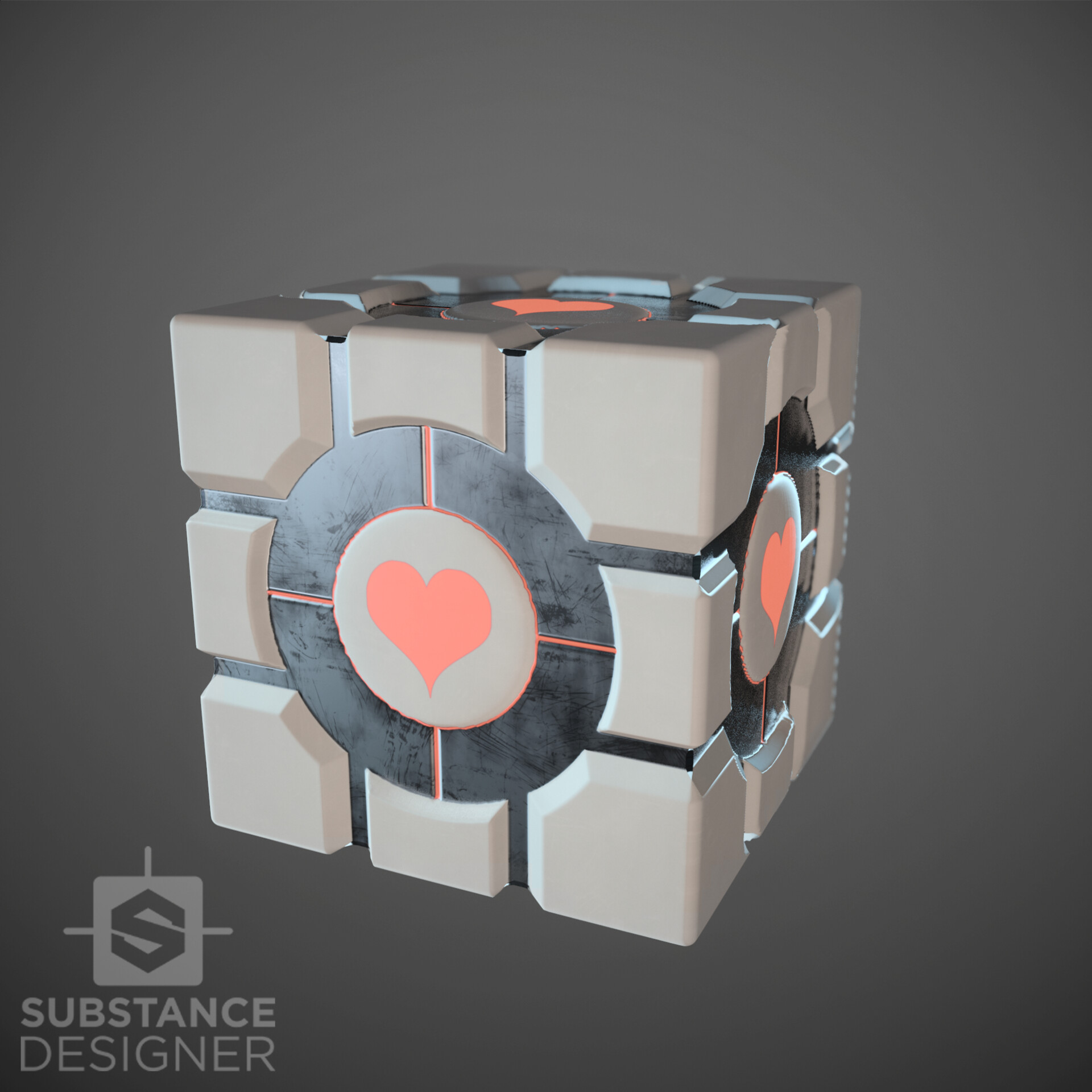 Artstation Portal S Companion Cube Texture Martin Farissier