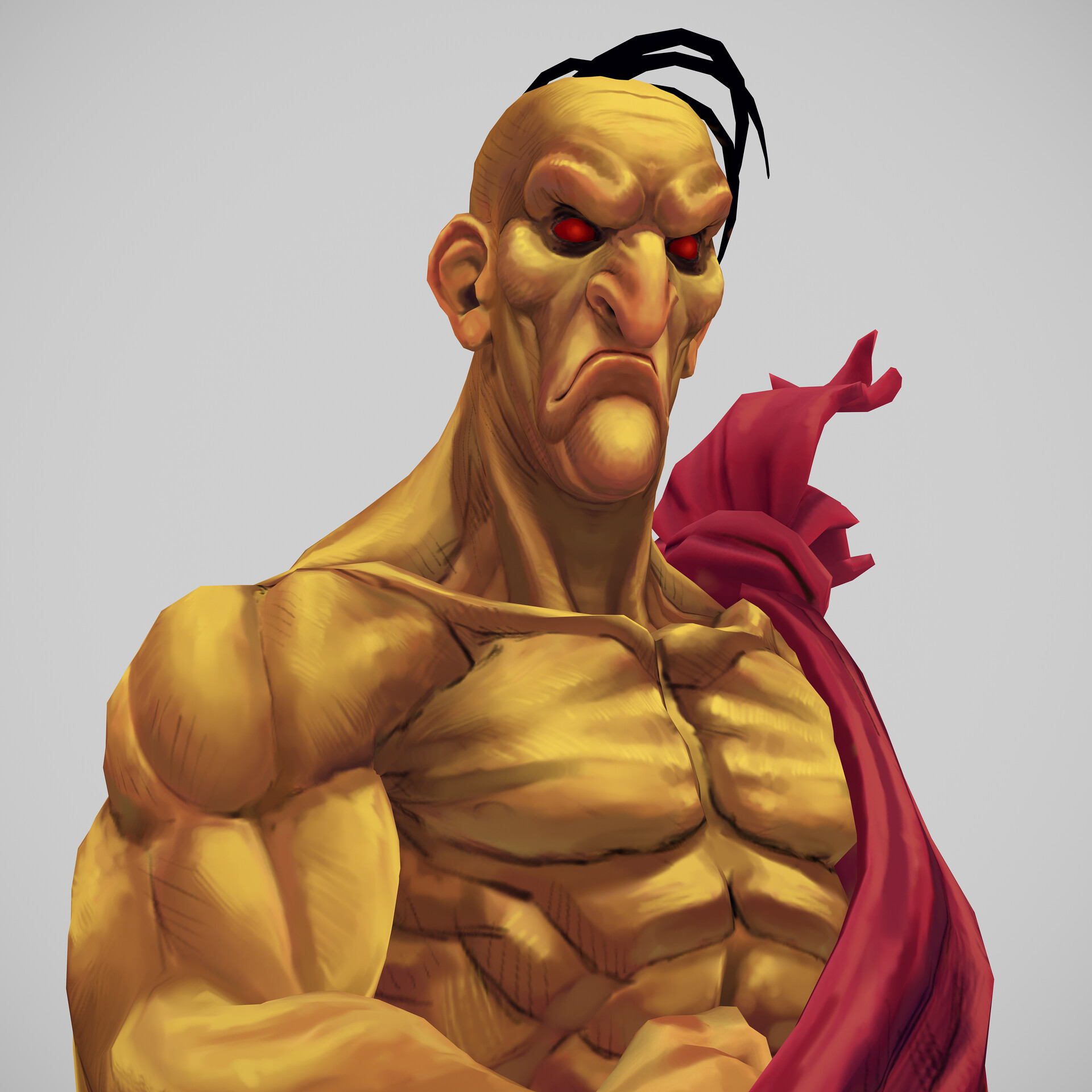 Rosko 3DArt - Street Fighter III: 3rd Strike - Oro - fanart- low poly