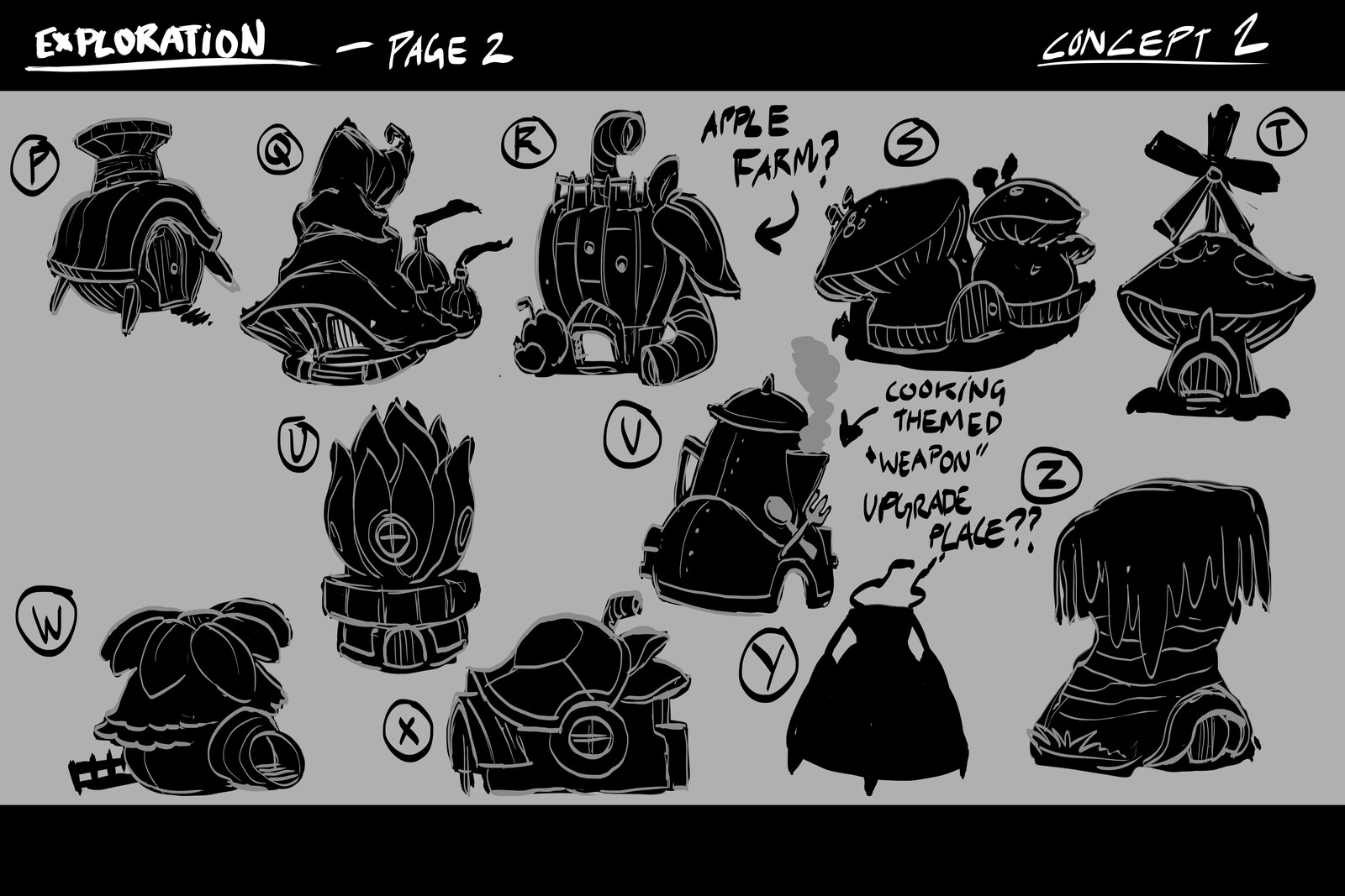 General ideation for all 3 buildings continued.