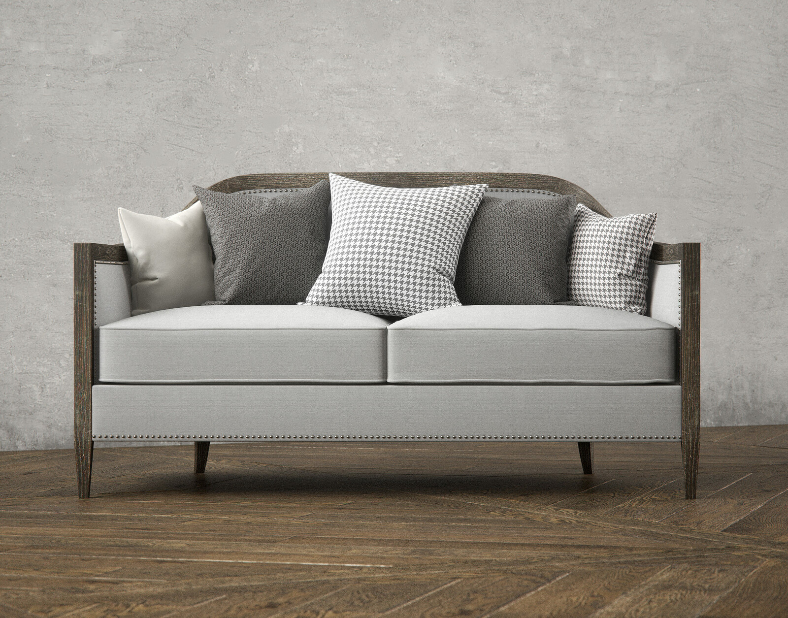 Front rendering of the Mollis Loveseat Sofa.