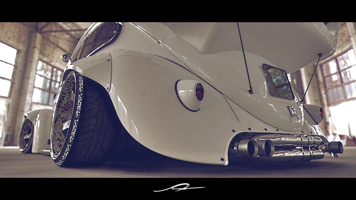 ArtStation Classic Widebody VW Beetle with fender flares