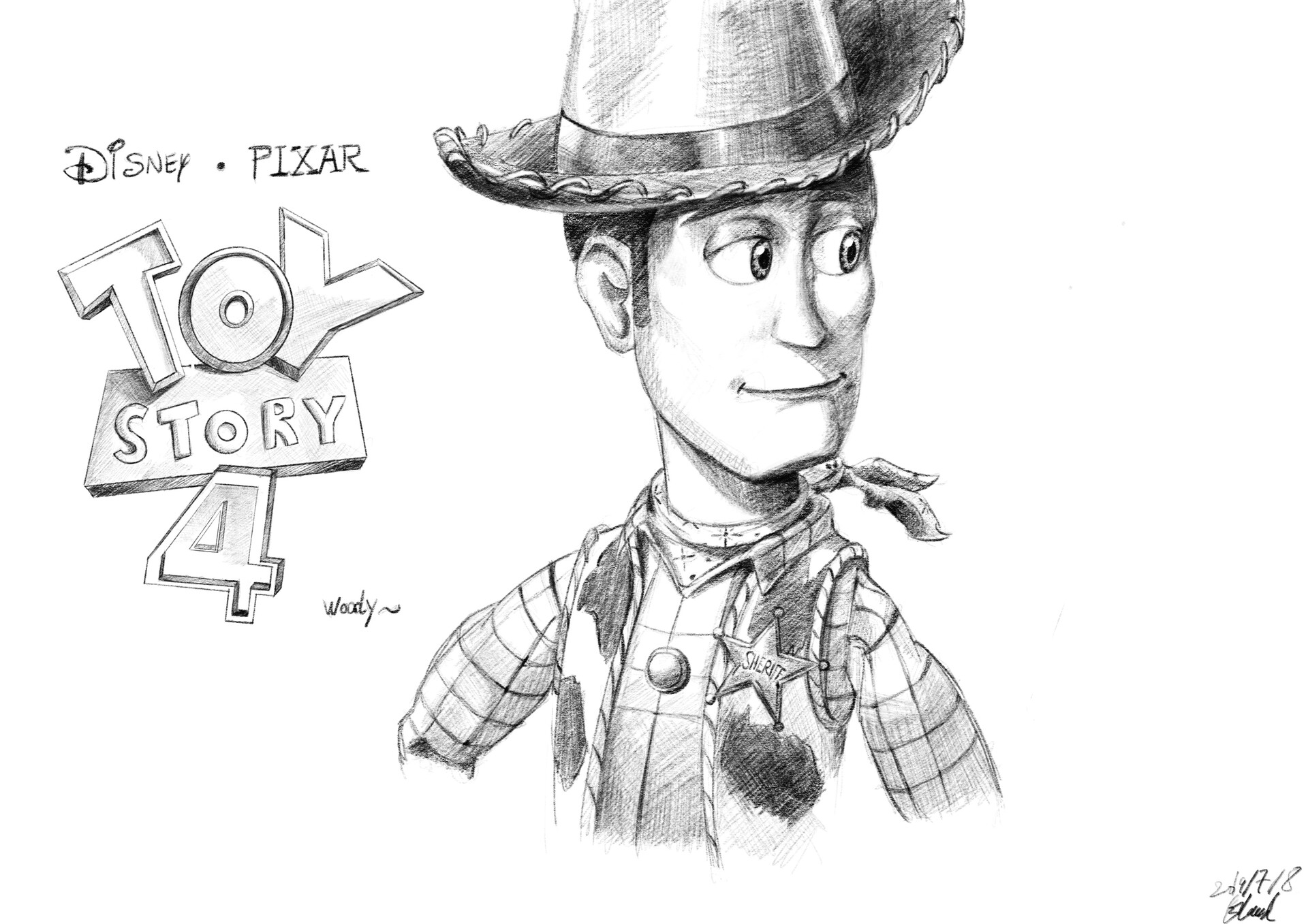 Drawing Woody (TOY STORY 4)-Dibujando a Woody - YouTube